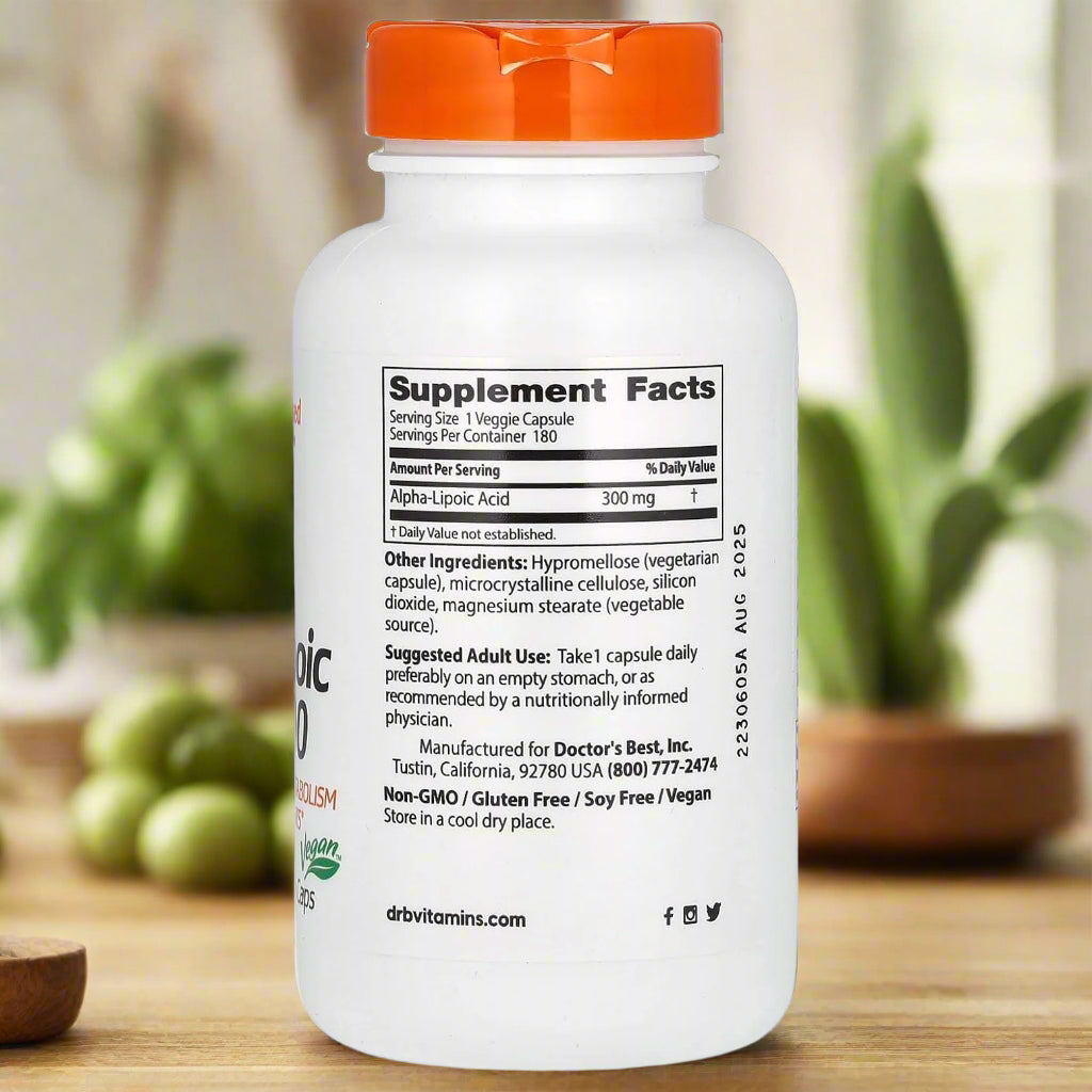 Doctor's Best Alpha Lipoic Acid 300- 180 Caps - Supplement Facts.