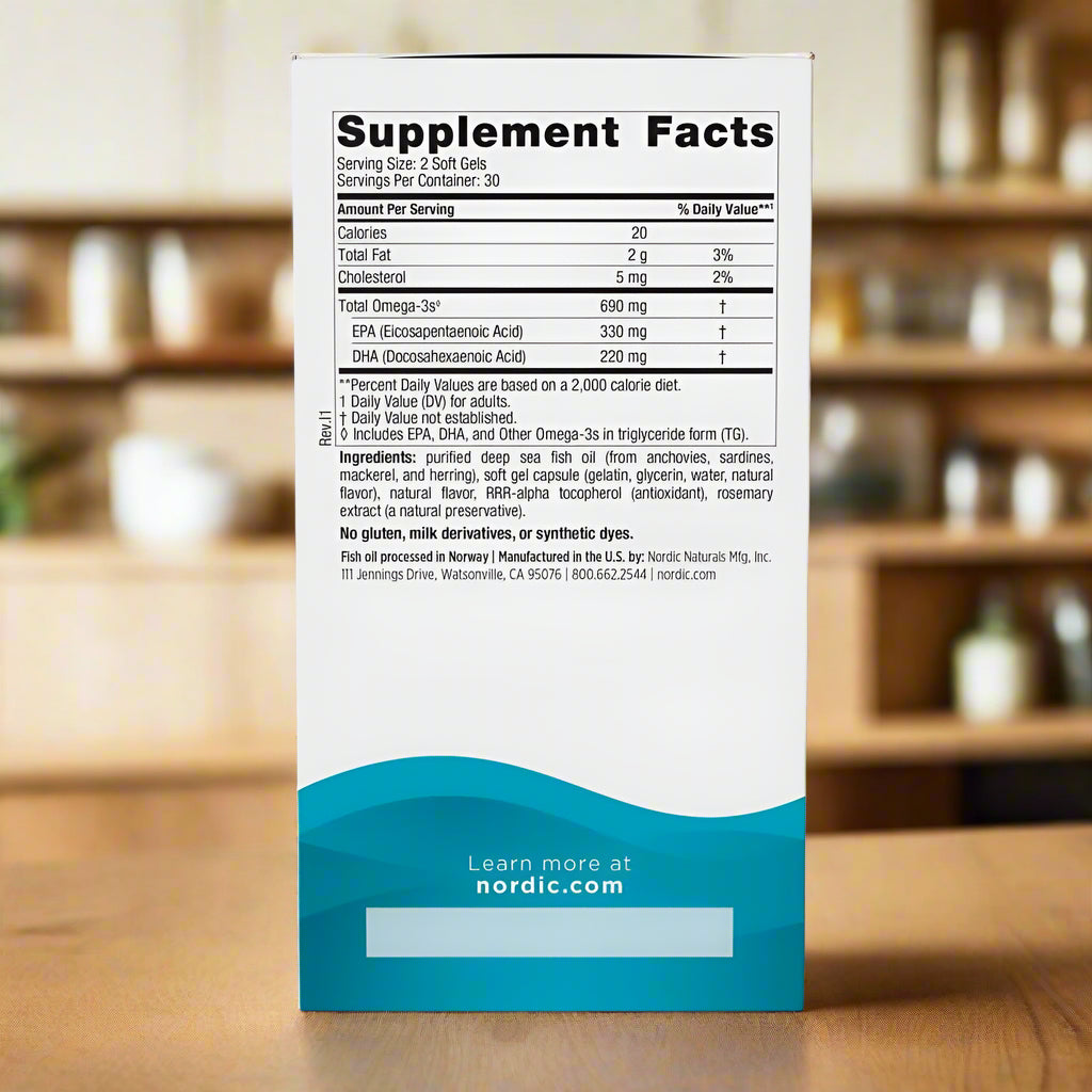 Nordic Naturals Omega 3 - Supplement Facts.