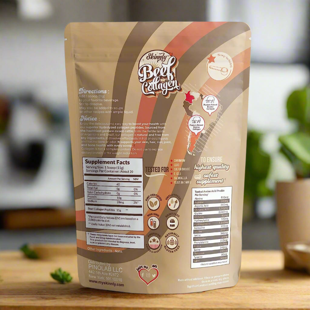 Skinnly Beef Collagen Peptides - Back.