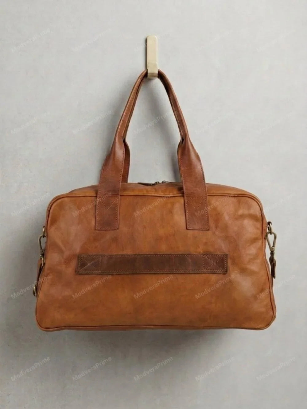 Berliner Vintage Brown Vegetable-Tanned Goat Leather Duffel Bag