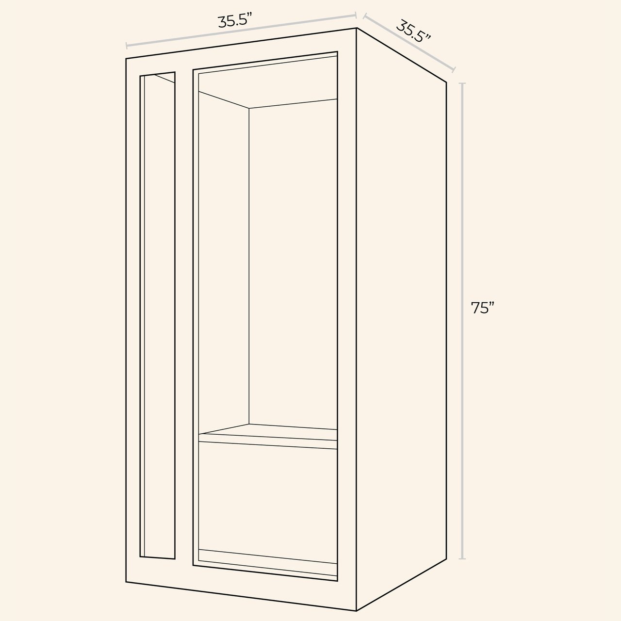 JNH LifeStyles Freedom 1 Person Infrared Sauna dimensions.