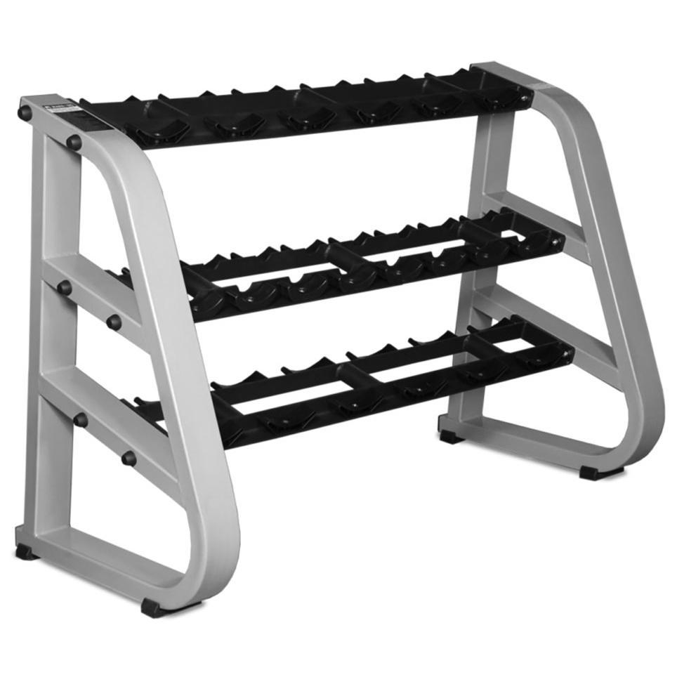 3-Tier Fixed Pro-Style Dumbbell Saddle Rack | 15 Pairs