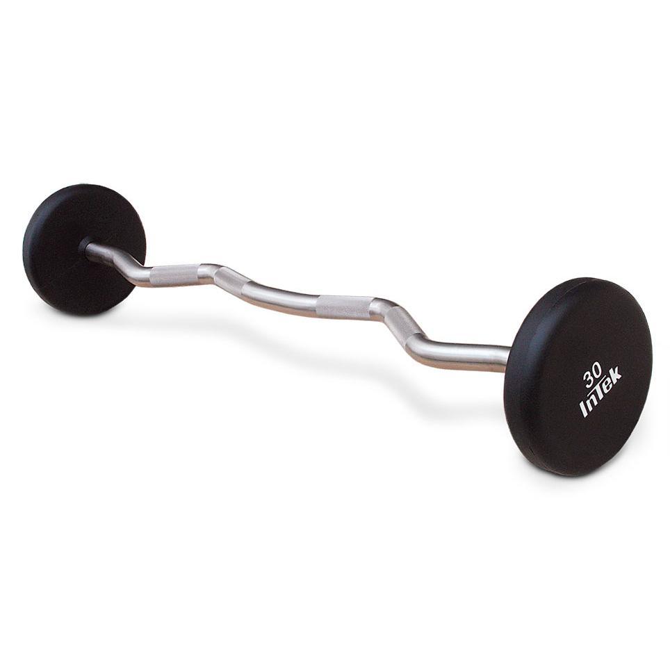 INTEK Armor Series Solid Urethane Curled Barbells 20-110 lbs.