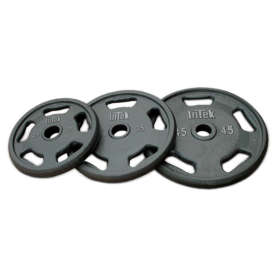 INTEK Gripped Premium Cast Steel Olympic Plates.