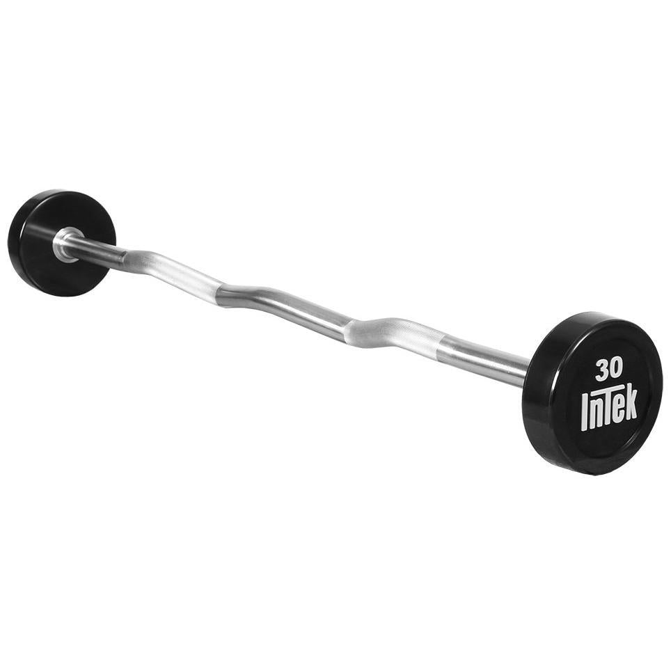 INTEK Bravo Series Urethane Fixed EZ Curl Barbells 20-110 lbs