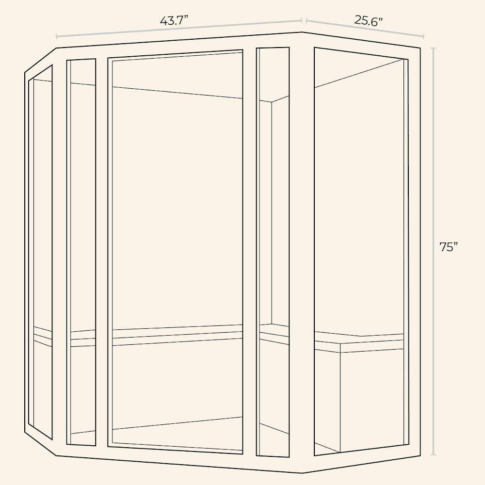 JNH LifeStyles Freedom Corner Infrared Sauna dimensions.