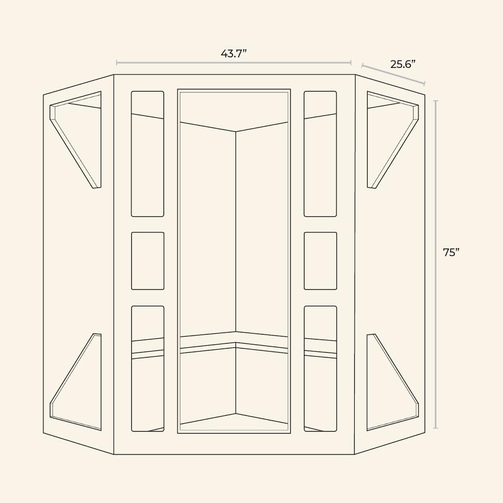 JNH LifeStyles Ensi Corner Infrared Sauna dimensions.