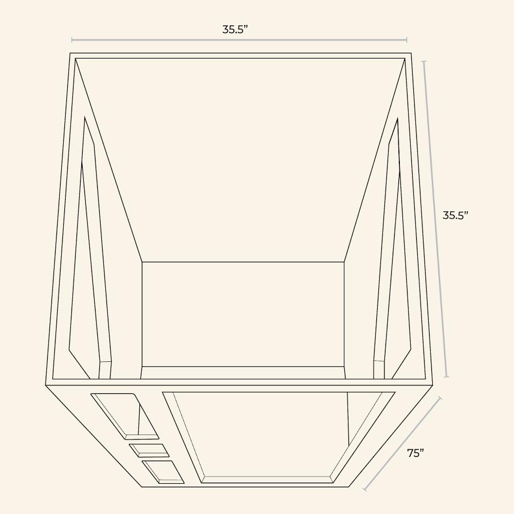 JNH LifeStyles Ensi 1 Person Infrared Sauna dimensions.