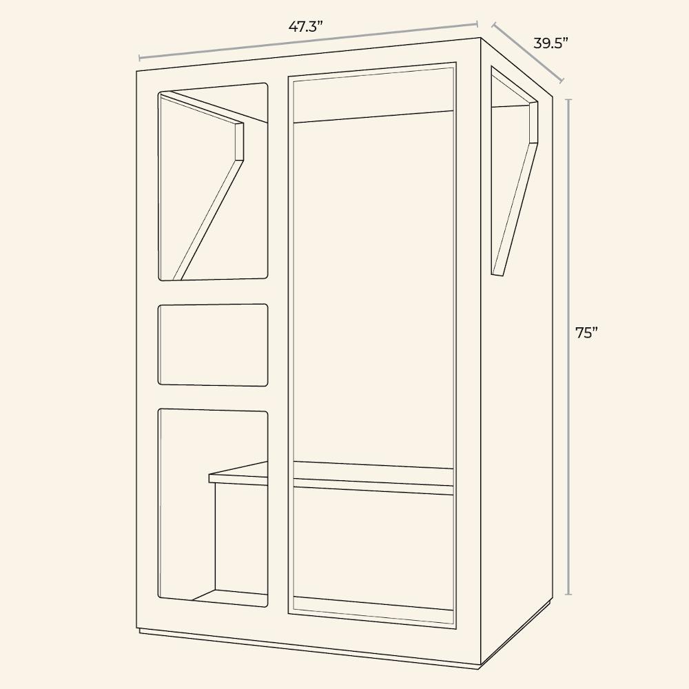 JNH LifeStyles Ensi 2 Person Infrared Sauna dimensions.