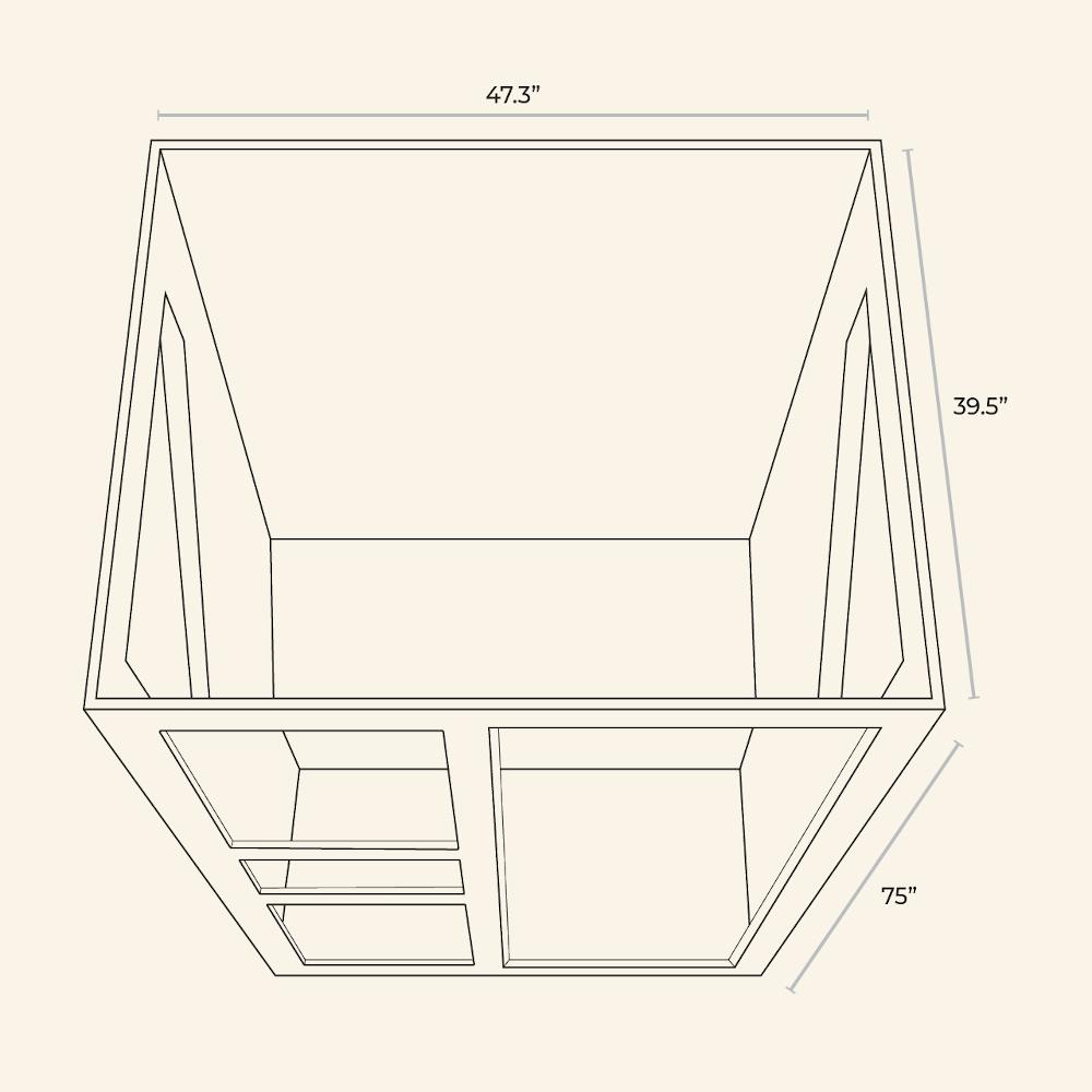 JNH LifeStyles Ensi 2 Person Infrared Sauna dimensions.