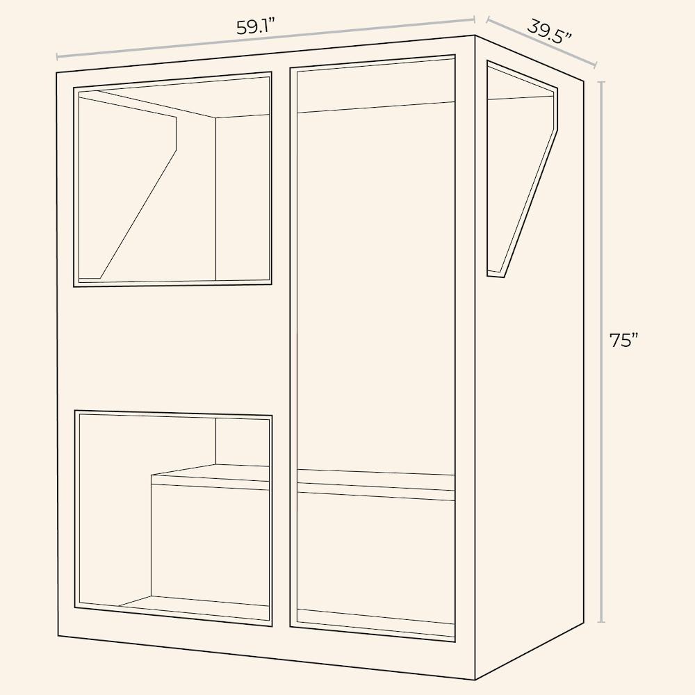 JNH LifeStyles Ensi 3 Person Infrared Sauna dimensions.