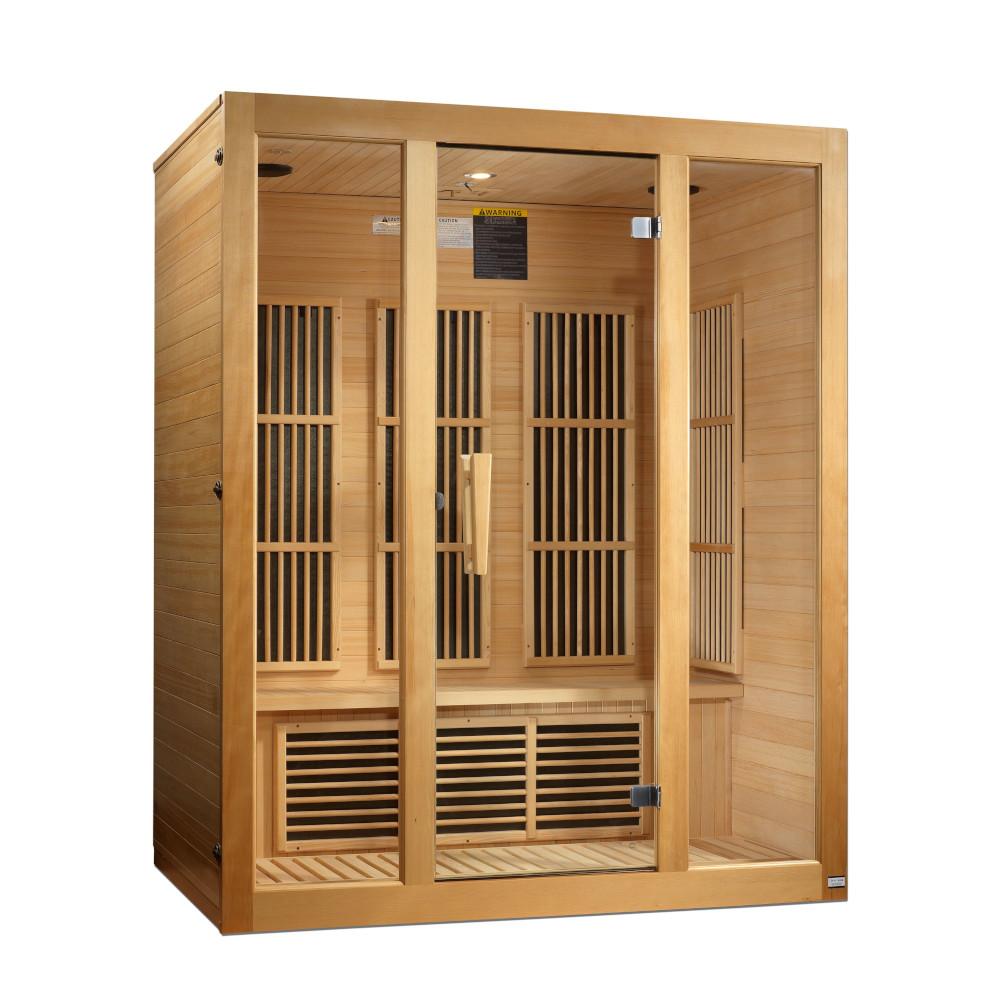 Maxxus Bellevue 3 person Low EMF FAR Infrared Sauna Canadian Hemlock.