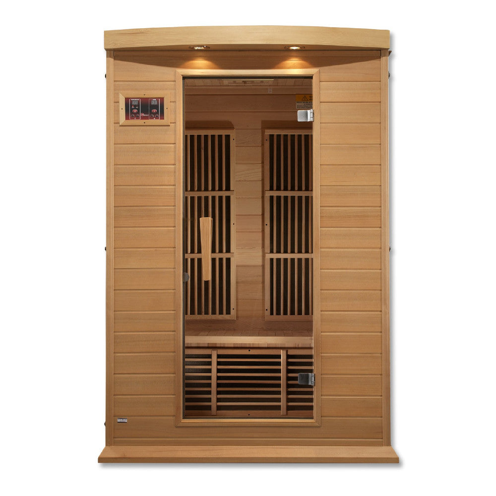 Maxxus Canadian Hemlock Near Zero EMF 2 Person Infrared Sauna - front view