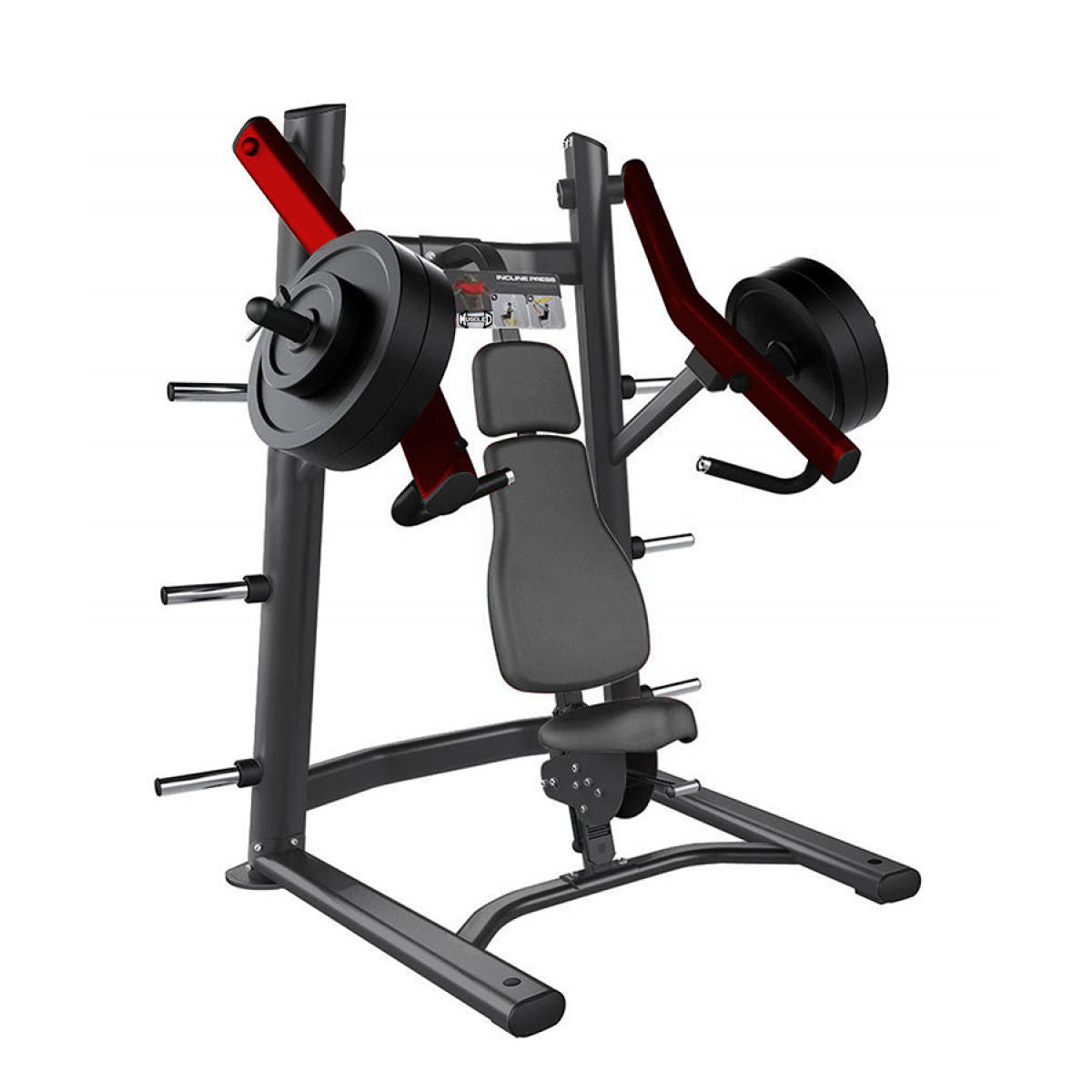 Muscle D Elite Leverage MDPE-1001 Incline Chest Press - Black Padding.