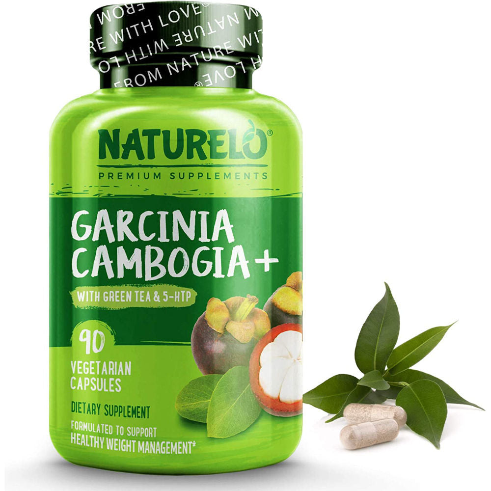 NATURELO Garcinia Cambogia + 5-HTP 90 Vegan Capsules.