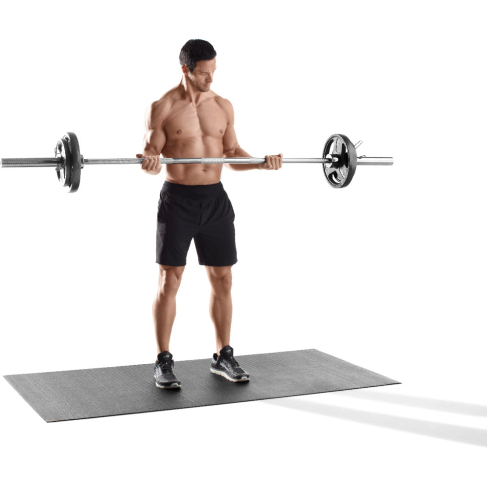 Working out on the Proform Vinyl Exercise Mat.