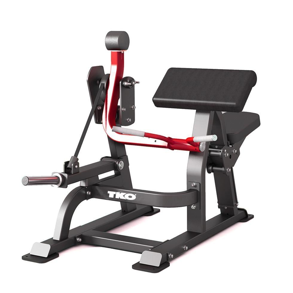 TKO Commercial Plate Loaded Biceps Curl Red Arm.