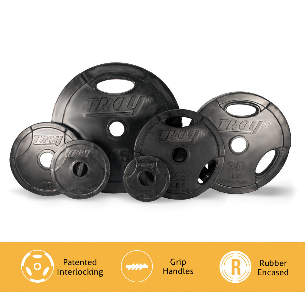 Troy GO-R Rubber Gripped Interlocking Olympic Weight Set.