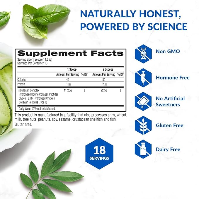 Biotrust supplement facts label with green leaves on a white background