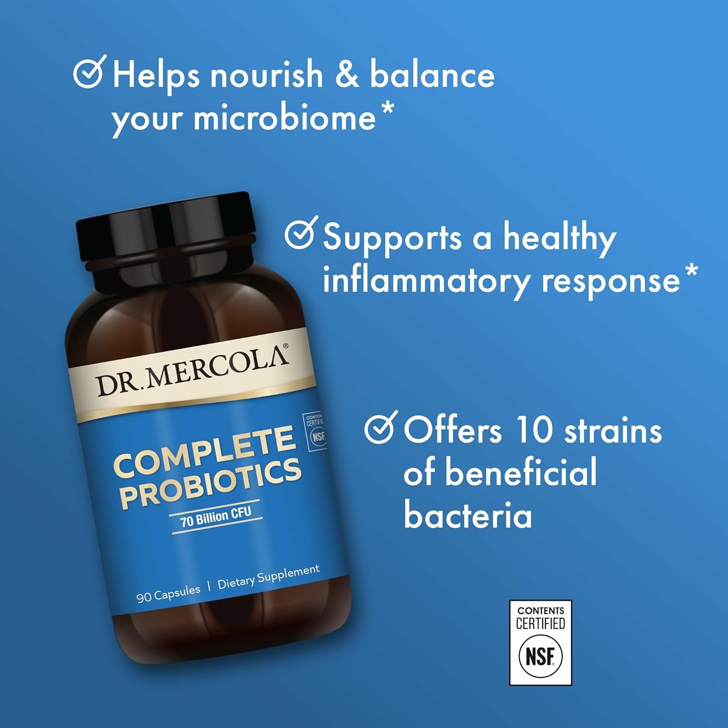 Dr. Mercola Complete Probiotics 70 Billion CFU - 90 Caps
