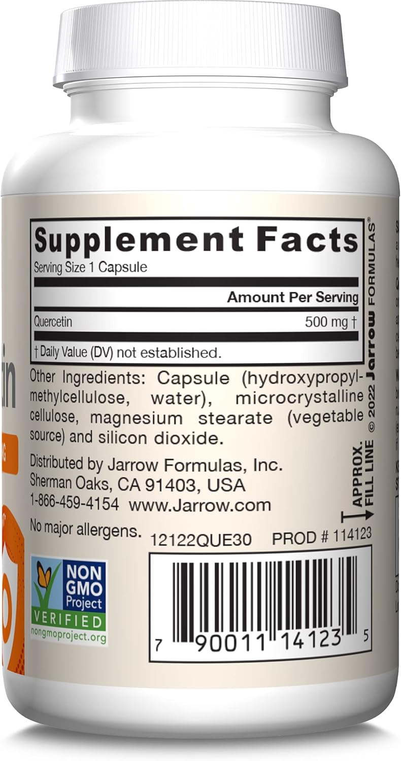 Jarrow Formulas Quercetin 500mg Supports Antioxidant Status, Cardiovascular Health & Immune Health 100 caps