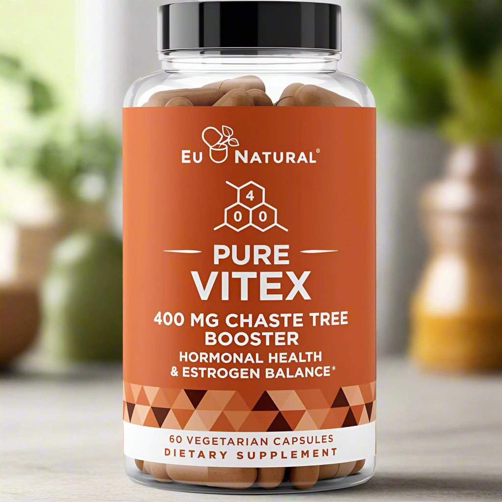 EU Naturals Pure Vitex Hormonal Health & Estrogen Balance - 60 Caps.
