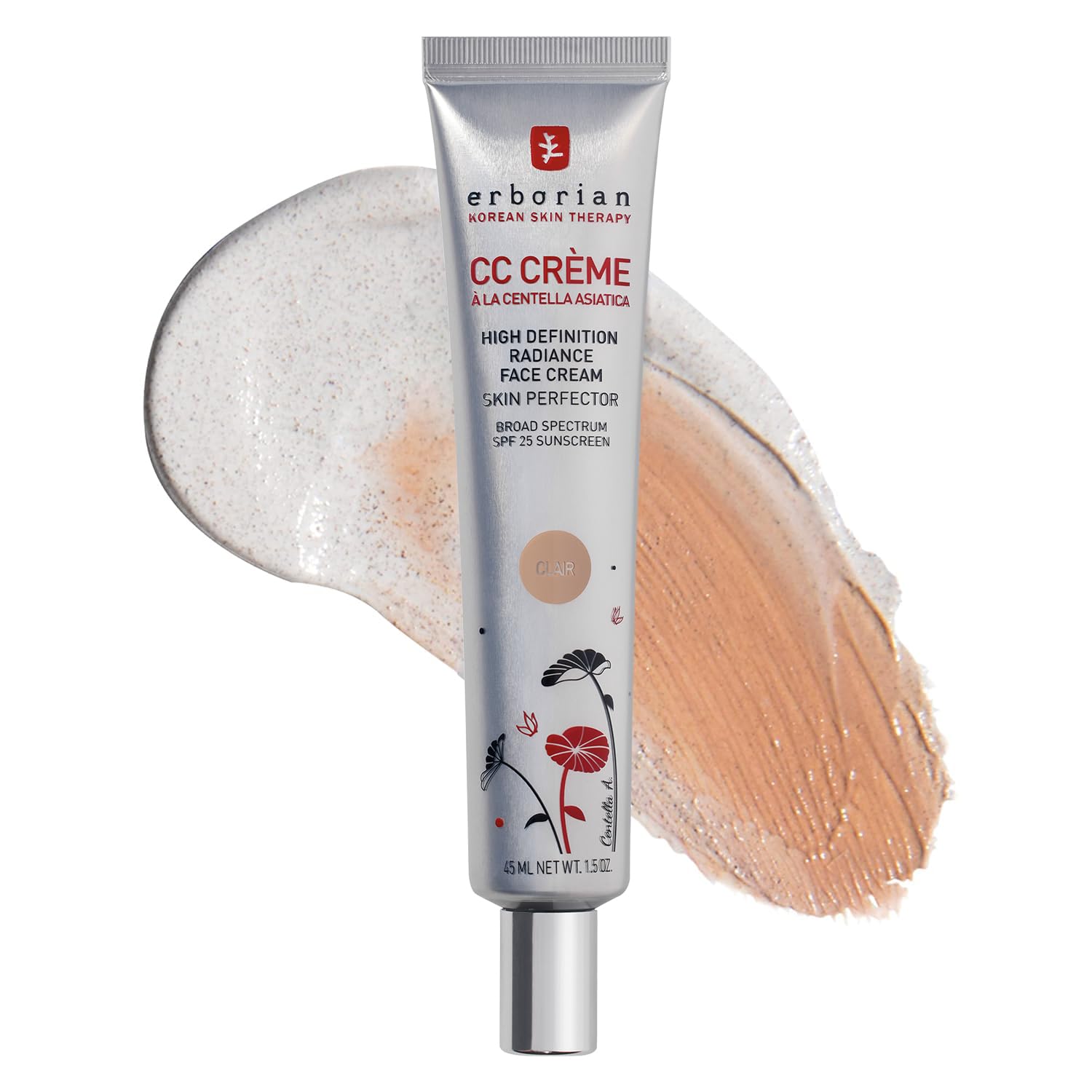 Erborian CC Cream Color Correcting SPF 25, Korean Skincare Makeup Hybrid Clair 1.5oz