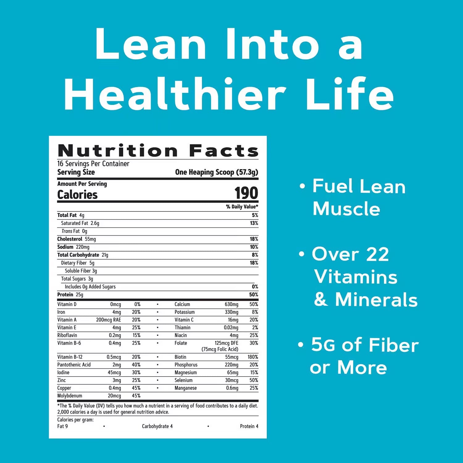 GNC Lean Shake 25 Protein Girl Scout Coconut Caramel - Supplement Facts.
