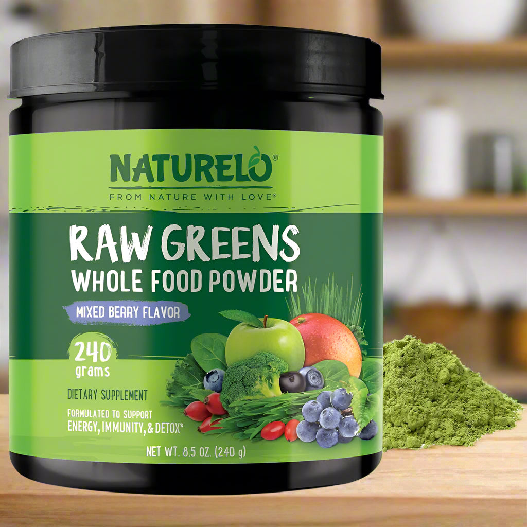 Naturelo Raw Greens Whole Food Powder - Wild Berry.