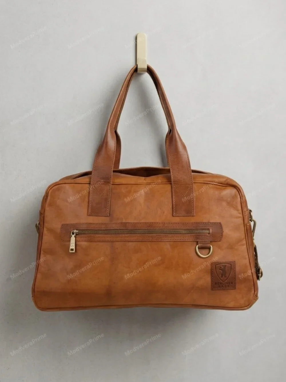 Berliner Vintage Brown Vegetable-Tanned Goat Leather Duffel Bag