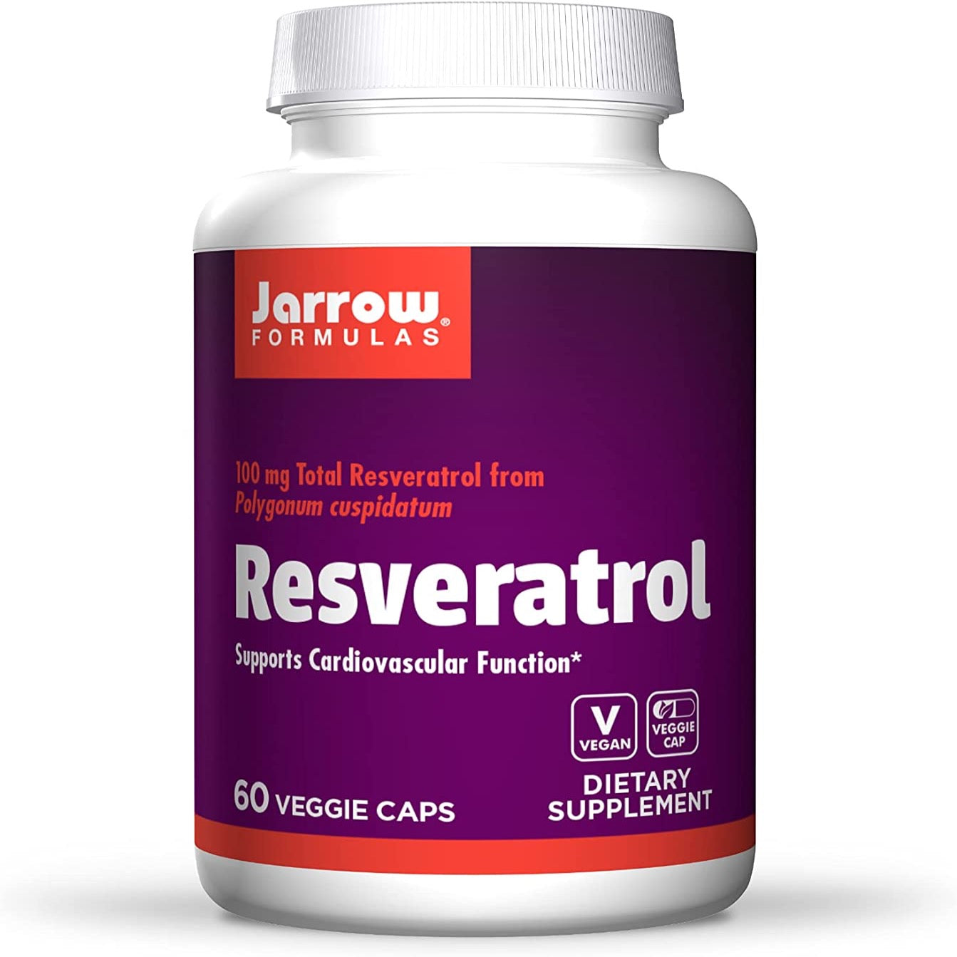Jarrow Formulas Resveratrol 100mg 60 Veggie Caps.