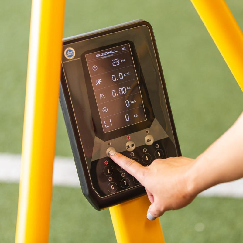 The ABS Display monitor for HIIT mode and 8 levels of magnetic resistance.