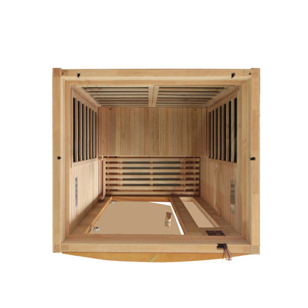 Golden Designs 1-2 Person Dynamic Low EMF Far Infrared Sauna Barcelona Edition - Top View.