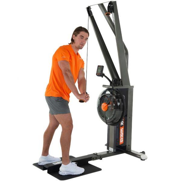 Resistace exercise on the First Degree Fitness Water Resistance Fluid Power Ski Erg.