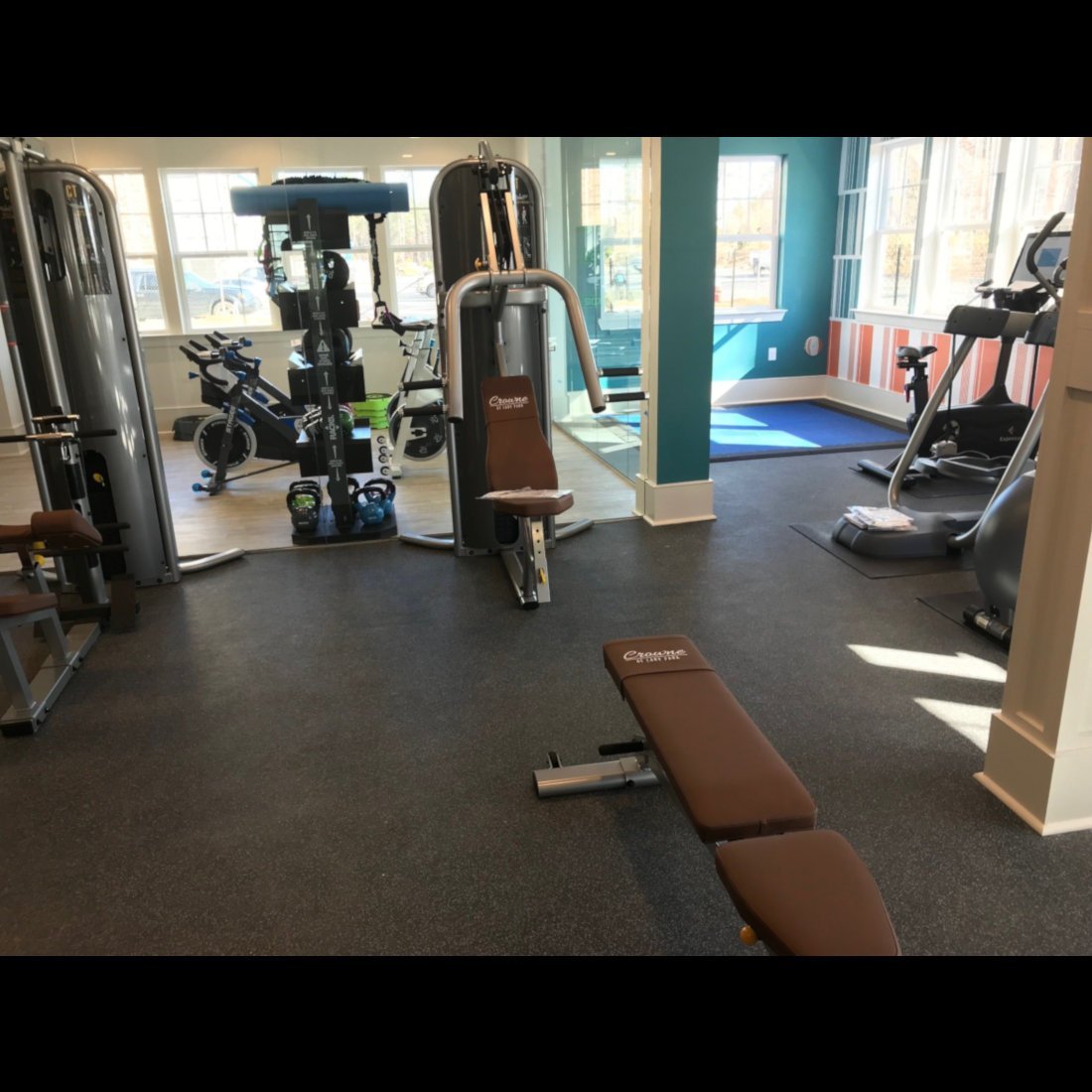 Inflight Fitness FID Adjustable Multi-Bench in a Gym Facility.