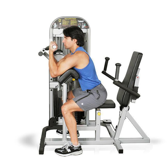 Preacher curl workout on the Inflight Fitness Multi Bicep Triceps Machine.