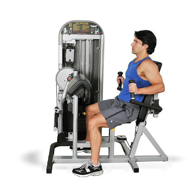 Triceps pressdown exercise on the Inflight Fitness Multi Bicep Triceps Machine.
