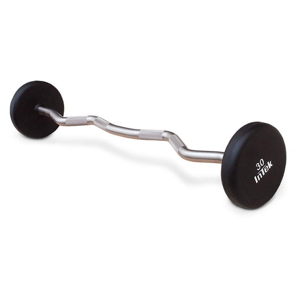 INTEK Armor Series Solid Urethane Curled Barbells 20-110 lbs. 
