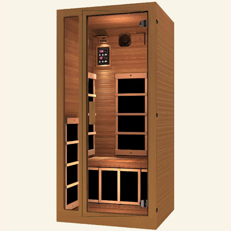 JNH LifeStyles Freedom1 Person Sauna designed with special safety glass.