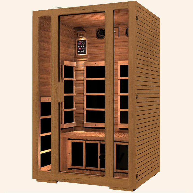 JNH LifeStyles Freedom 2 Person Sauna designed with special safety glass.