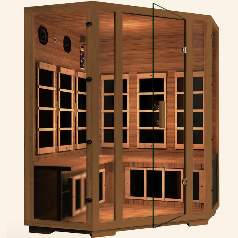 JNH LifeStyles Freedom Corner Sauna designed with 100% top quality Canadian Western Red Cedar Wood.