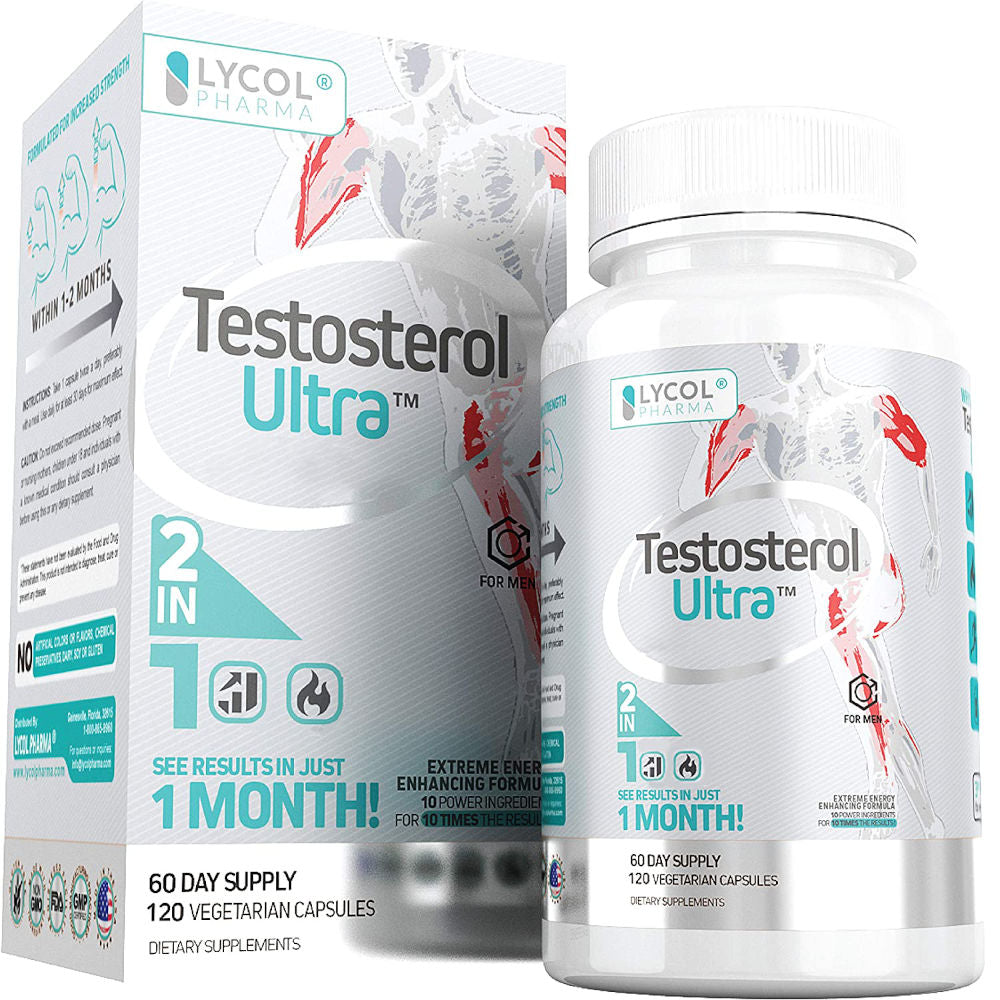 Lycol Pharma Testosterol Ultra Testosterone Booster 120 Caps.