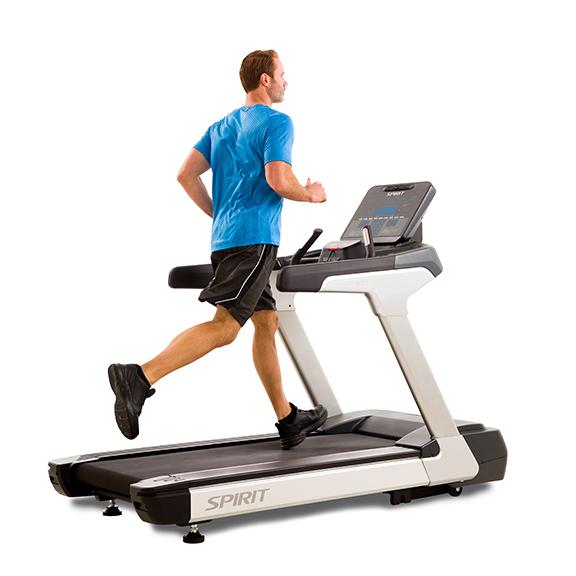 Male athlete light jogging on the Spirit CT900 treadmill.