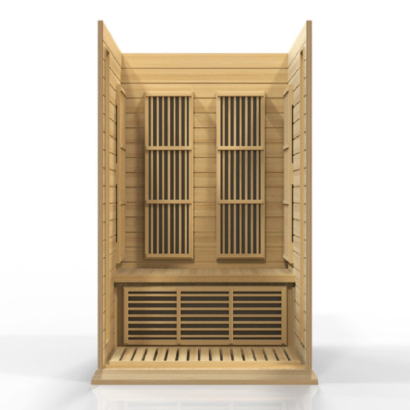 Maxxus Canadian Hemlock Near Zero EMF 2 Person Infrared Sauna - Interior.