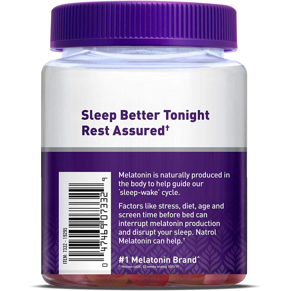 Natrol Melatonin Sleep Aid Gummy, 5mg, 90 Strawberry - Highlights.