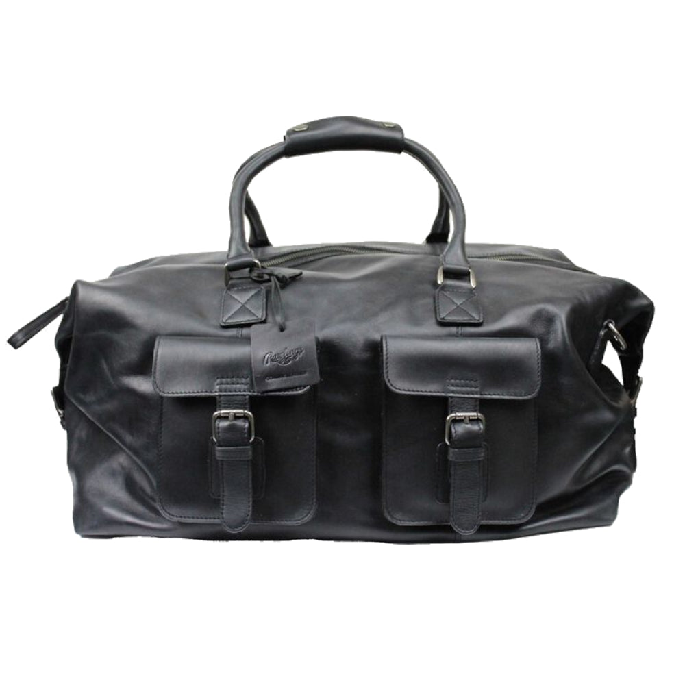 Rawlings Rugged 19" Leather Duffle Bag - 100% Genuine Leather - Black.