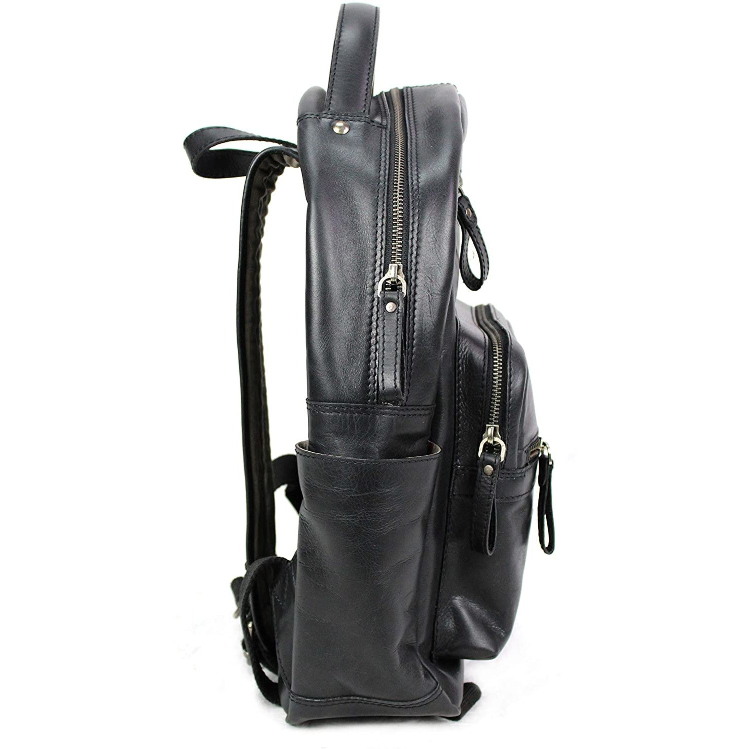 Rawlings Heritage Collection Leather Backpack 15" Black - Side.