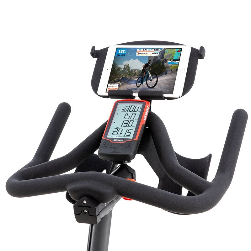 Spirit Fitness CIC850 Monitor with Apple Tablet and Holder.