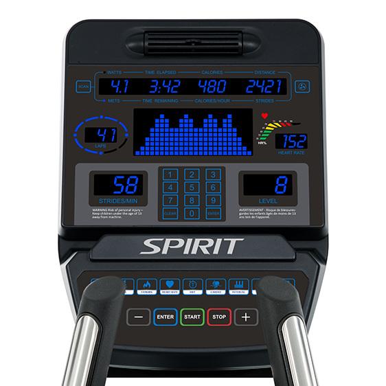Spirit Fitness CT900 Treadmill console panel and features.