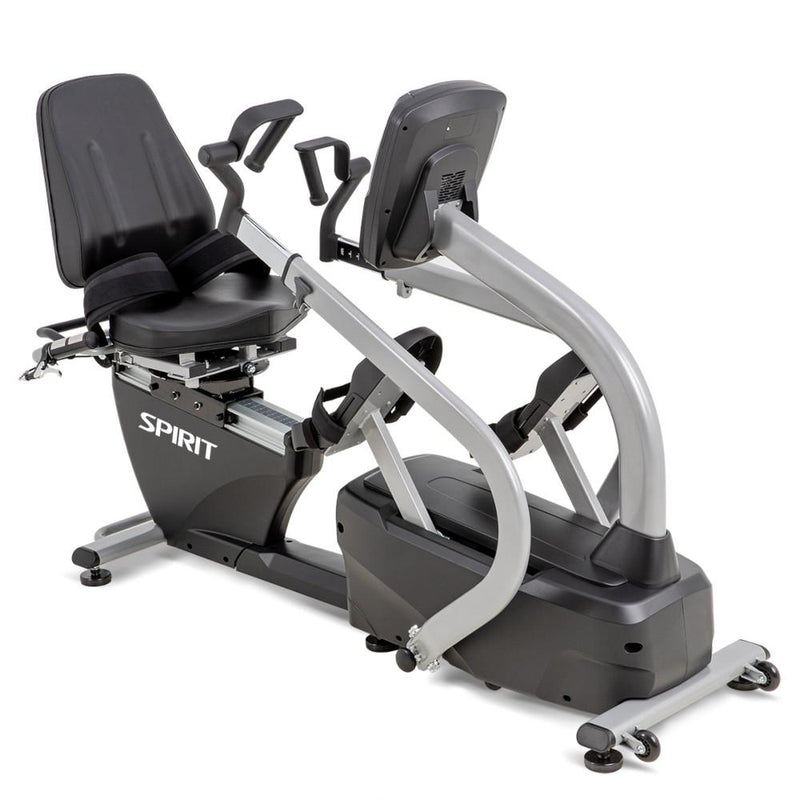 Spirit Fitness MS300 Recumbent Stepper - side front view.